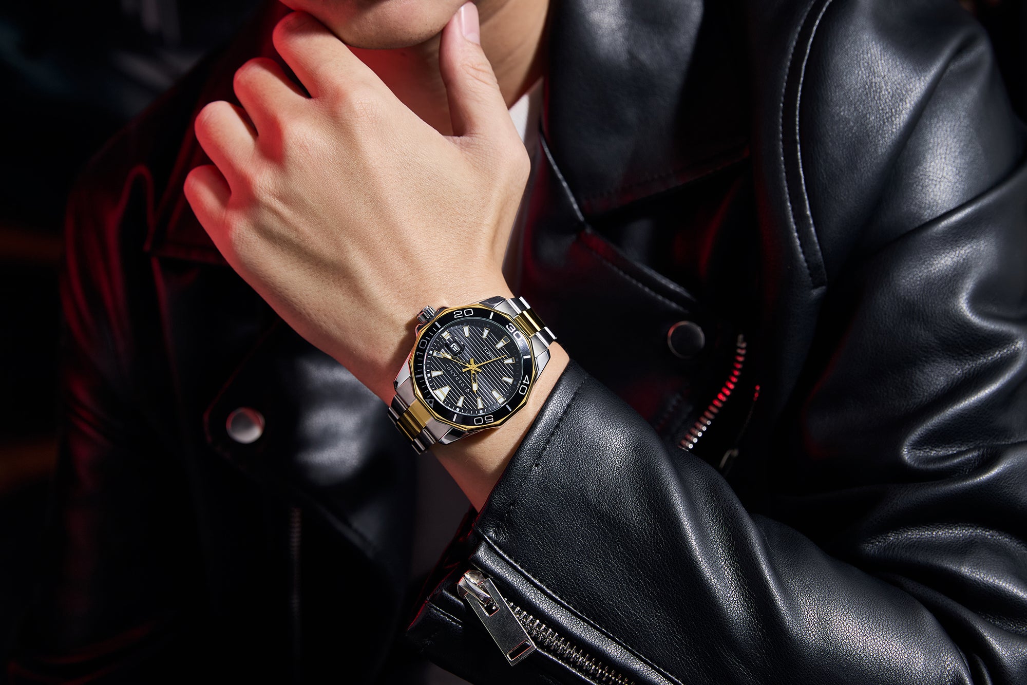 Giordano Stainless Steel Analog Watch for Men – Classic Sporty Design | Textured Dial, Quartz Movement and Date Display with Magnifier | GZ-50149-11